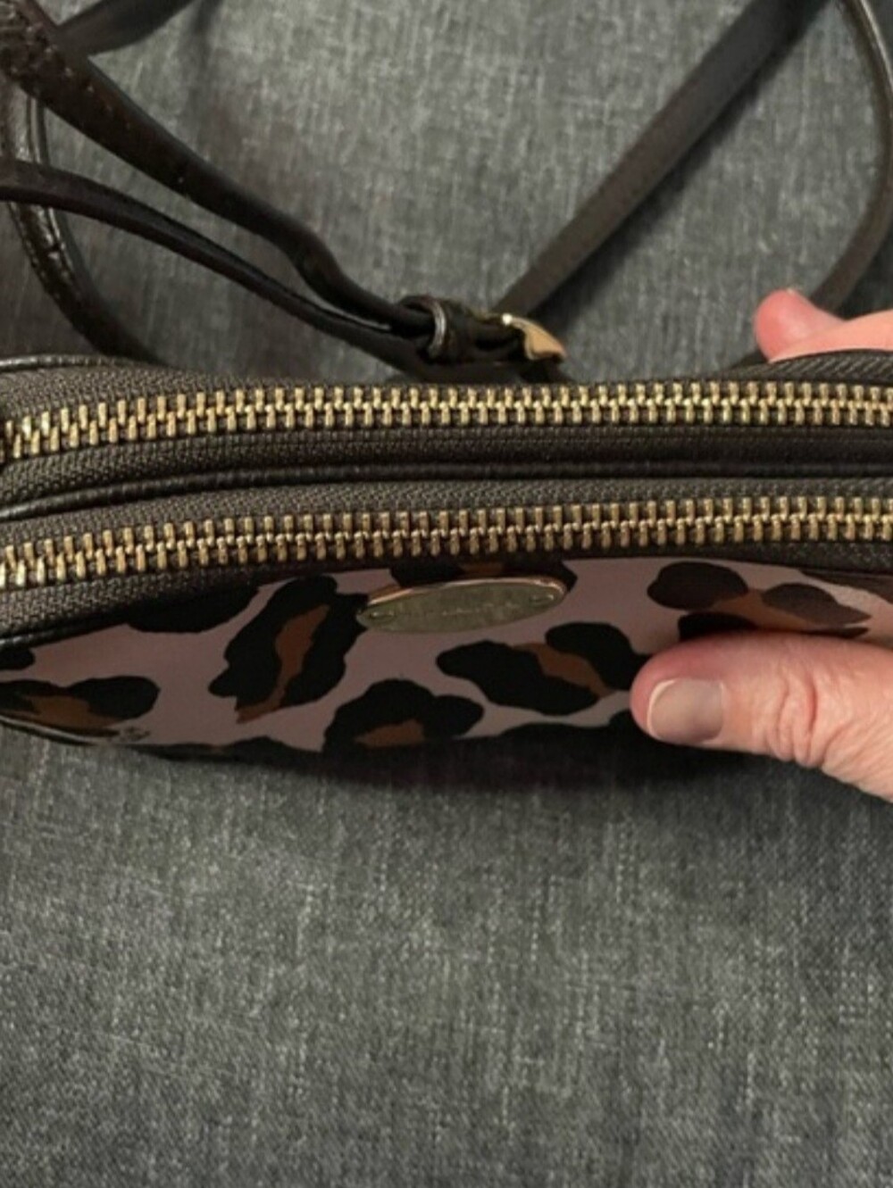 Coach Mini Cross Body Bag in Black, Brown and Cream Leopard Print - Picture 8 of 8